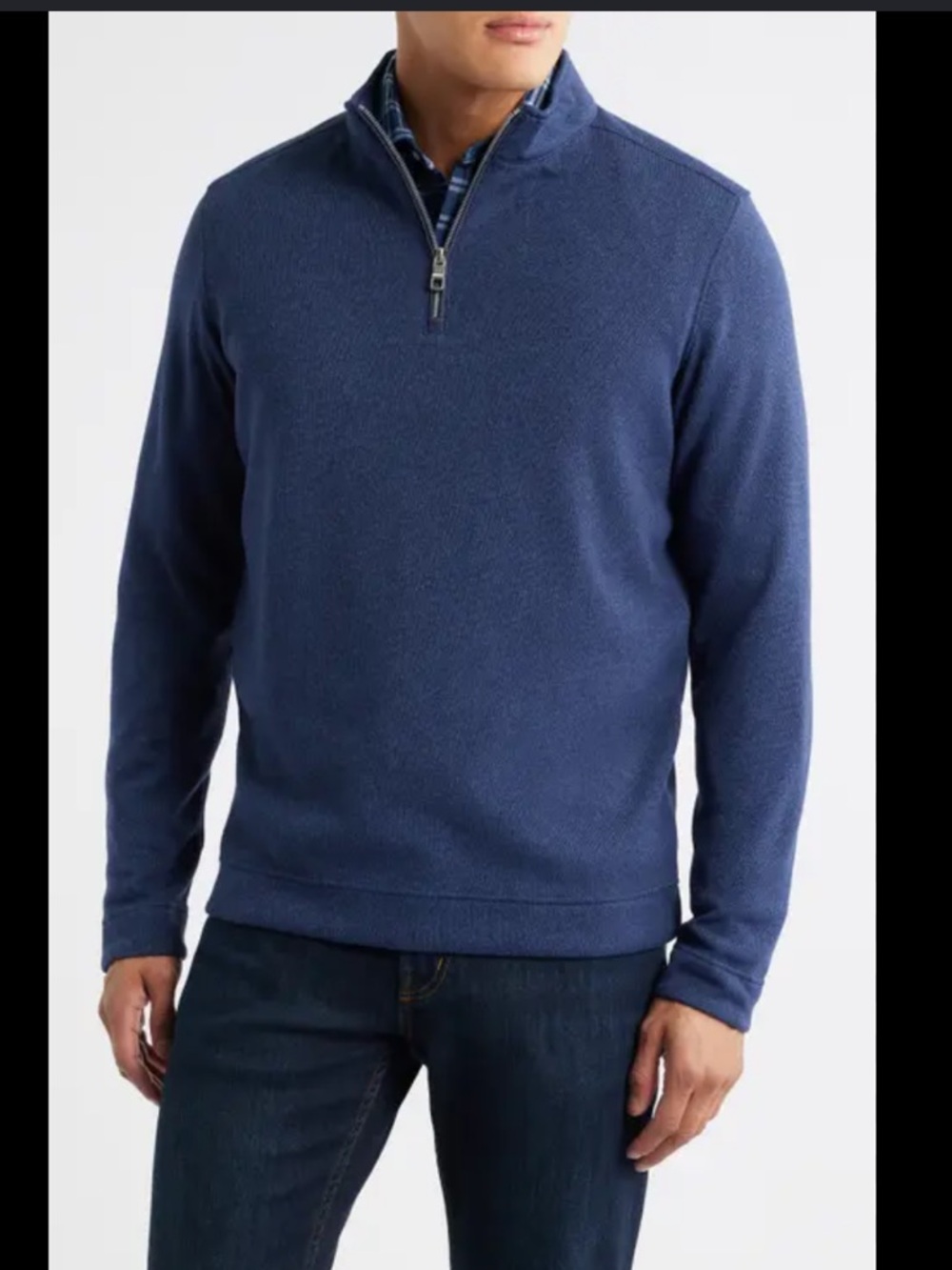 Peter Millar Crown Sweater Fleece Quarter Zip Pullover Navy